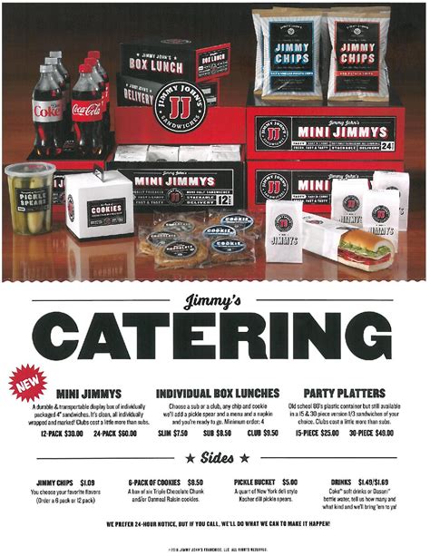 With gourmet sub sandwiches made from ingredients that are always Freaky Fresh®, <b>Jimmy</b> <b>John’s</b> is the ultimate local sandwich shop for you. . Jimmy johns box lunch menu
